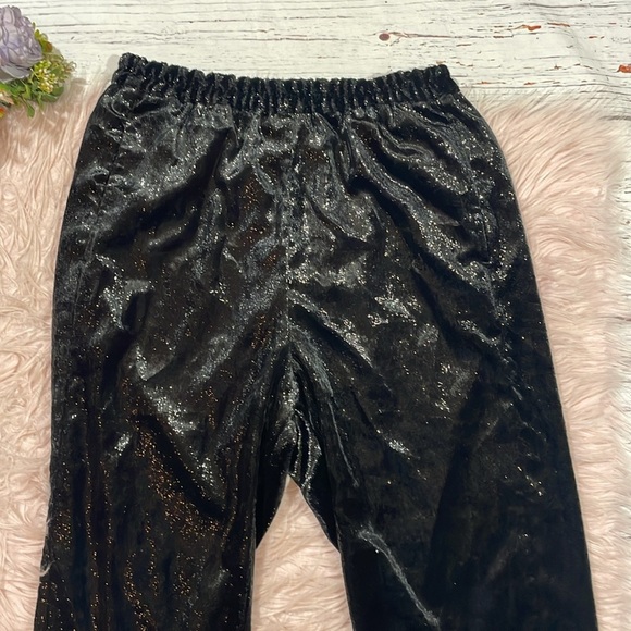 NWT XIRENA Black Shine Pull on Pants Declan Shimmer Velvet Elastic Waist - Picture 5 of 9